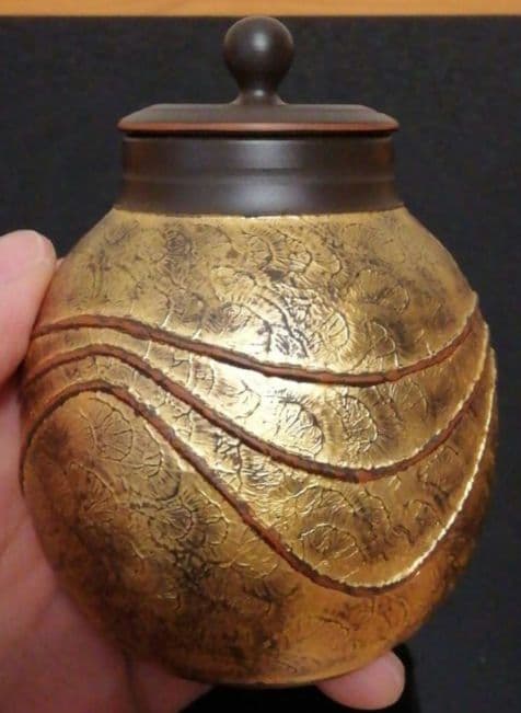 鯉江廣作　玲光窯　茶心壺　茶入　共箱　共布　略歴付　煎茶道具