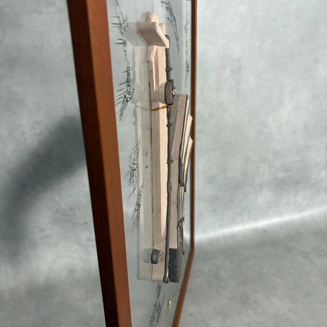 レオナルド・ダ・ヴィンチ 飛行機械模型 額装アート