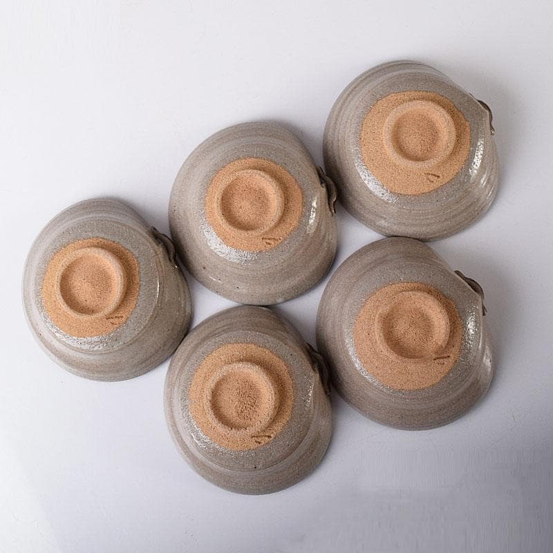 和食器　唐津焼　武村利左衛門作　絵唐津　向付　五客　共箱　V　R8437