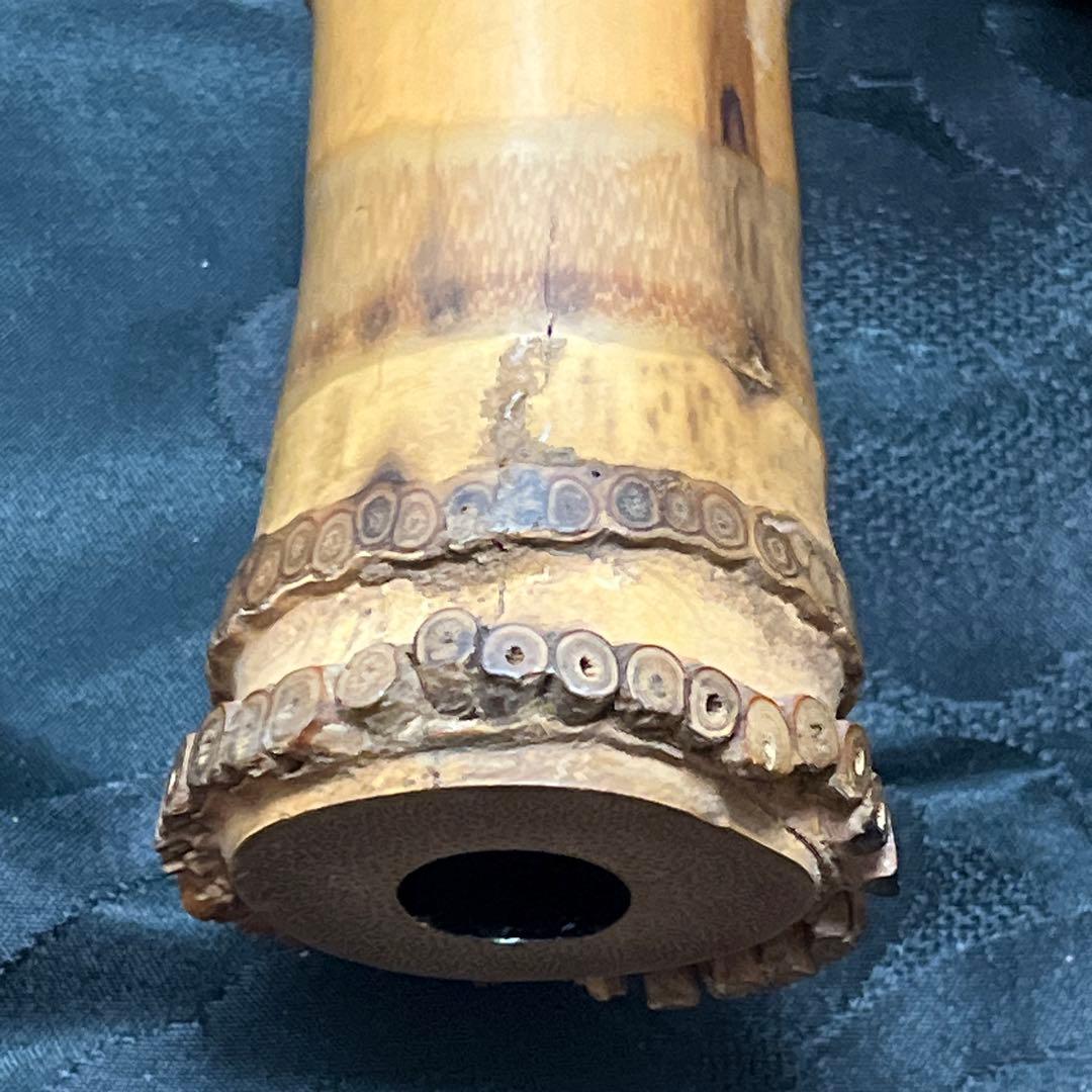 尺八 琴古流 在銘 一尺六寸管 籐巻 銀三線 【音出し確認済み】