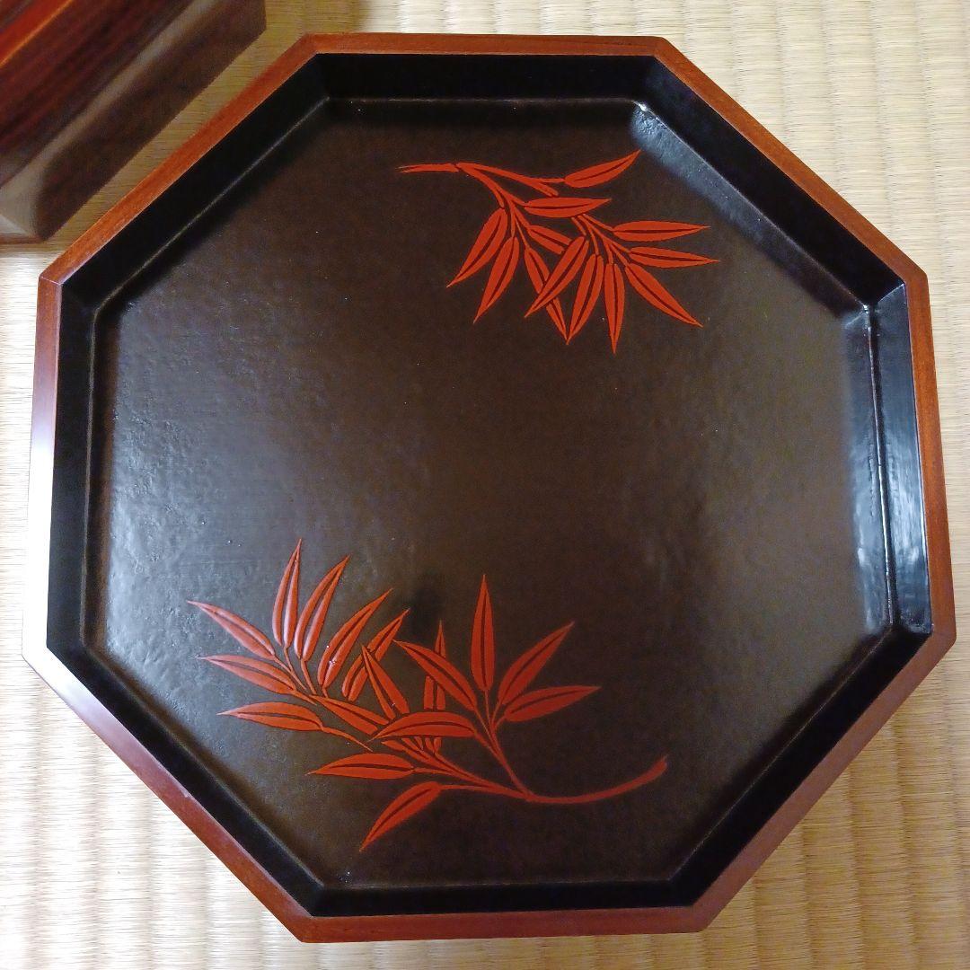 踊桐蒔絵　松溜塗　八角　食籠　平安　満樹　作　　桐箱有　表千家　茶道具　漆器　④