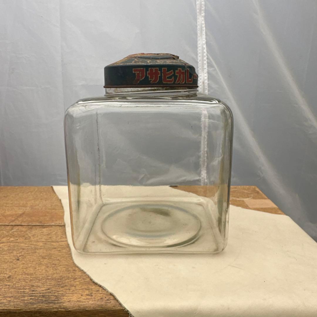 珍品？アサヒカレー ガラス瓶　瓶ホーロー蓋付き　オリエンタルカレー　販売用什器
