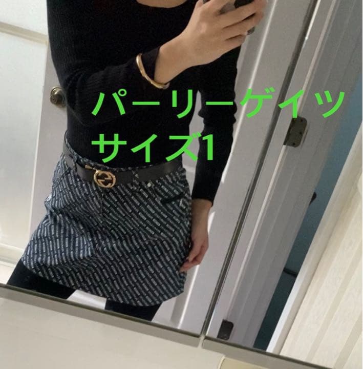 美品　PEARLY GATES 総柄 スカート ロゴ