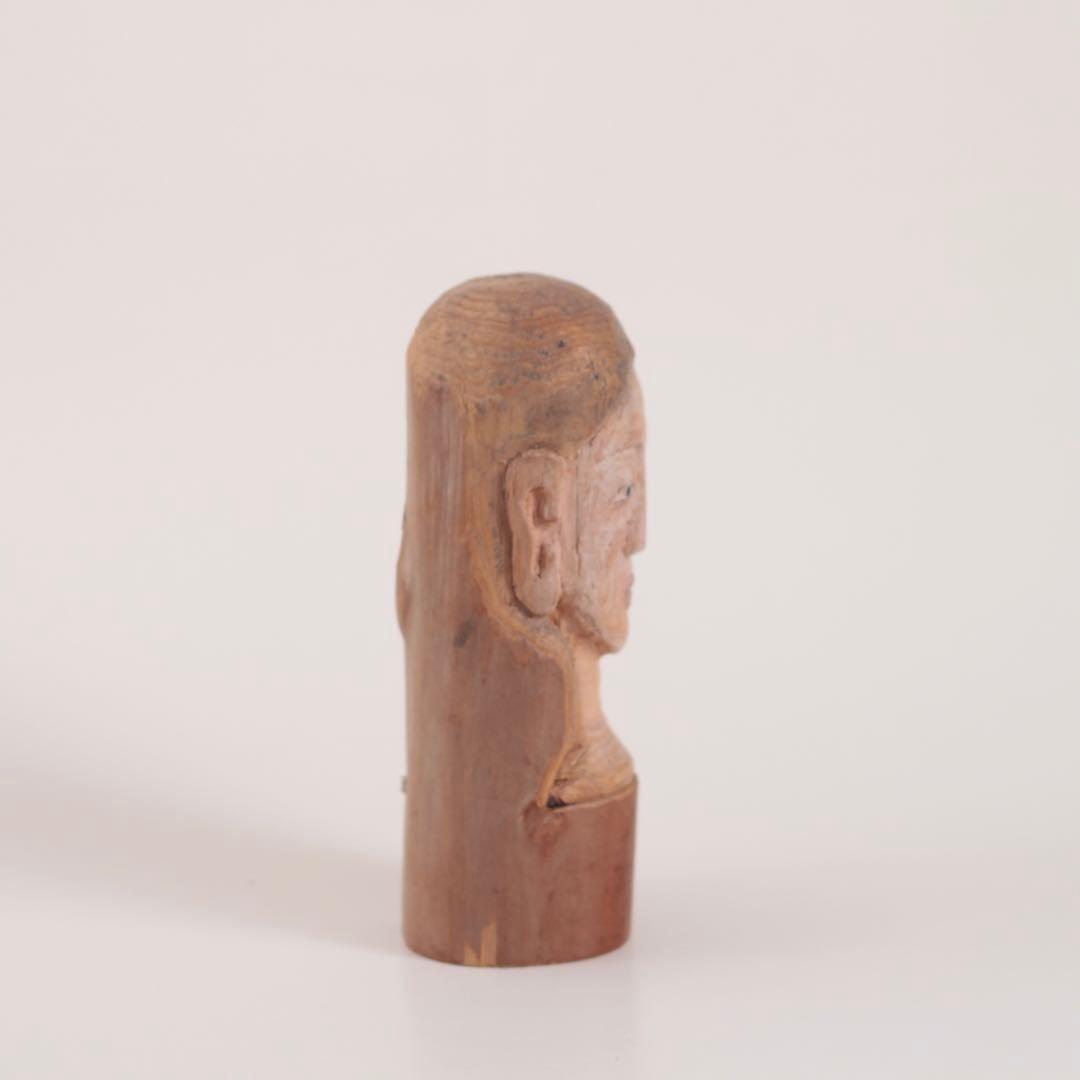 不思議な 木彫 人物像 No.2 古道具 アンティーク オブジェ