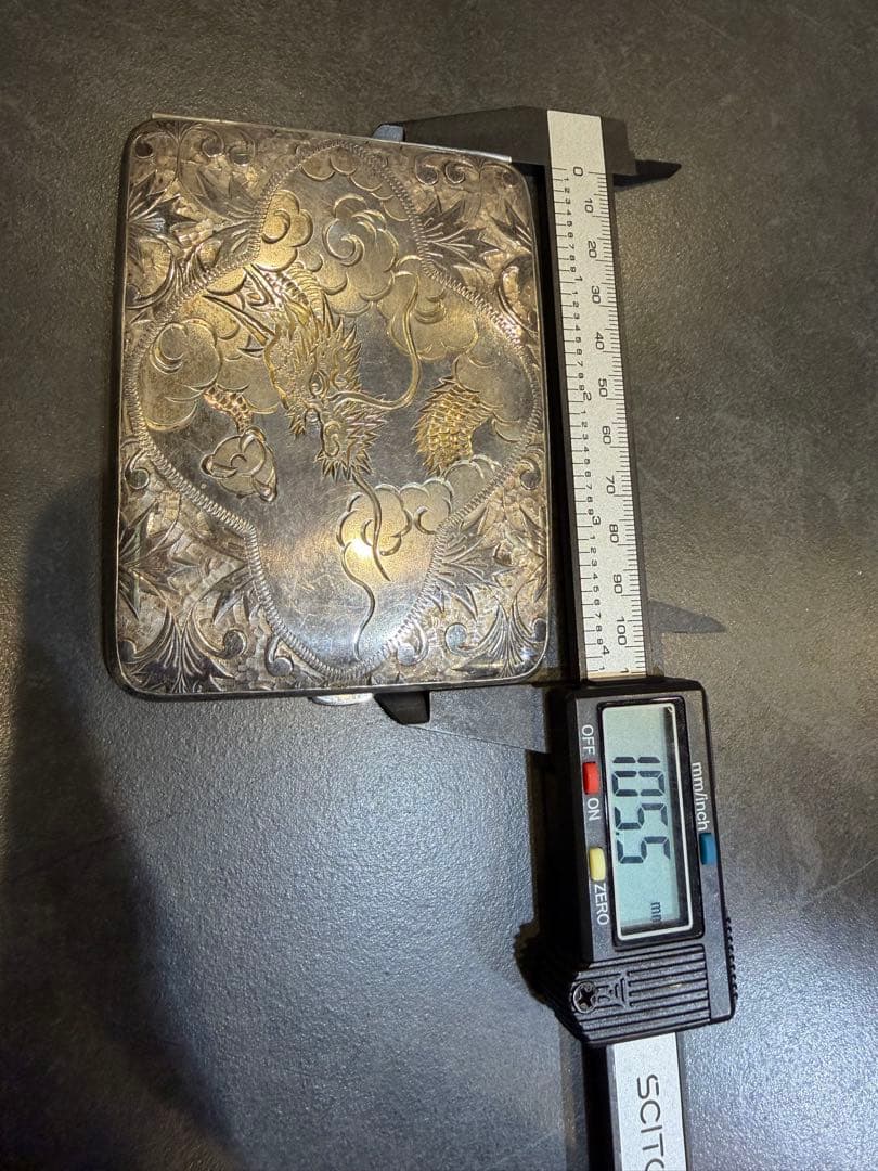 Silver 950 龍図 タバコケース／煙草入れ　109g