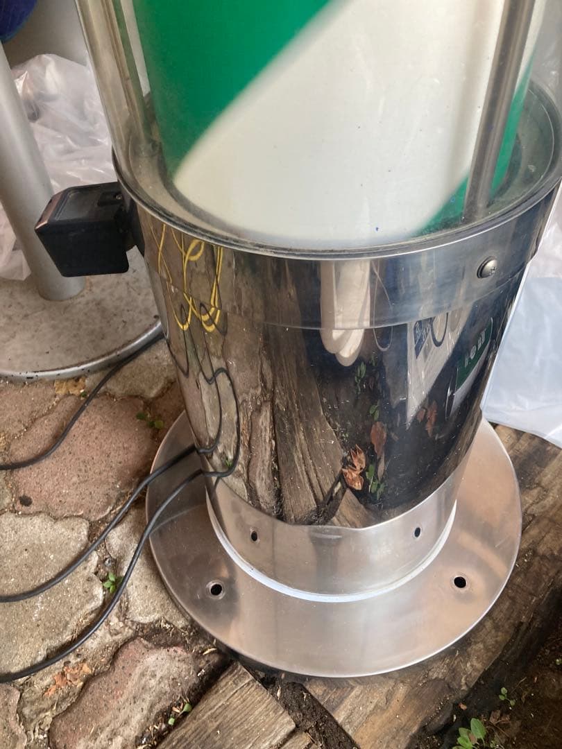 サインポール　理髪店回転灯 緑白　稼働品