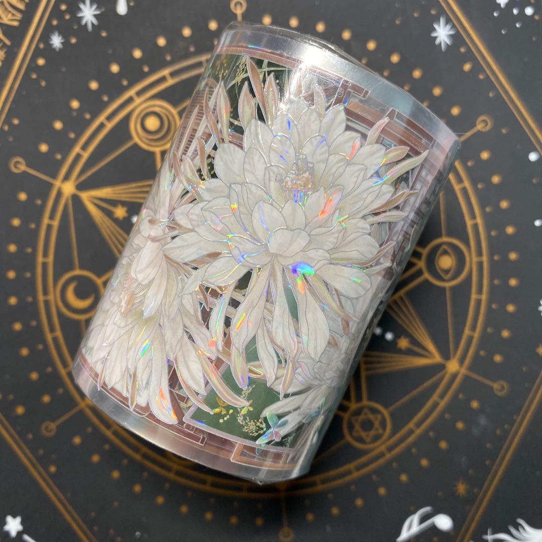 【Z】海外　10m巻　貝殻光/虹光マスキングテープ　お花系/装飾系/古風系