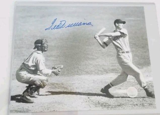 テッド・ウィリアムズ選手、直筆サイン入り、フォトグラフ、MLB公式商品、証明書付