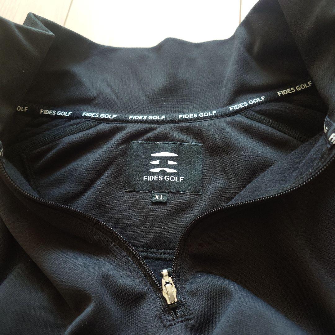 FIDES GOLF ブラック ハーフジップ セーター