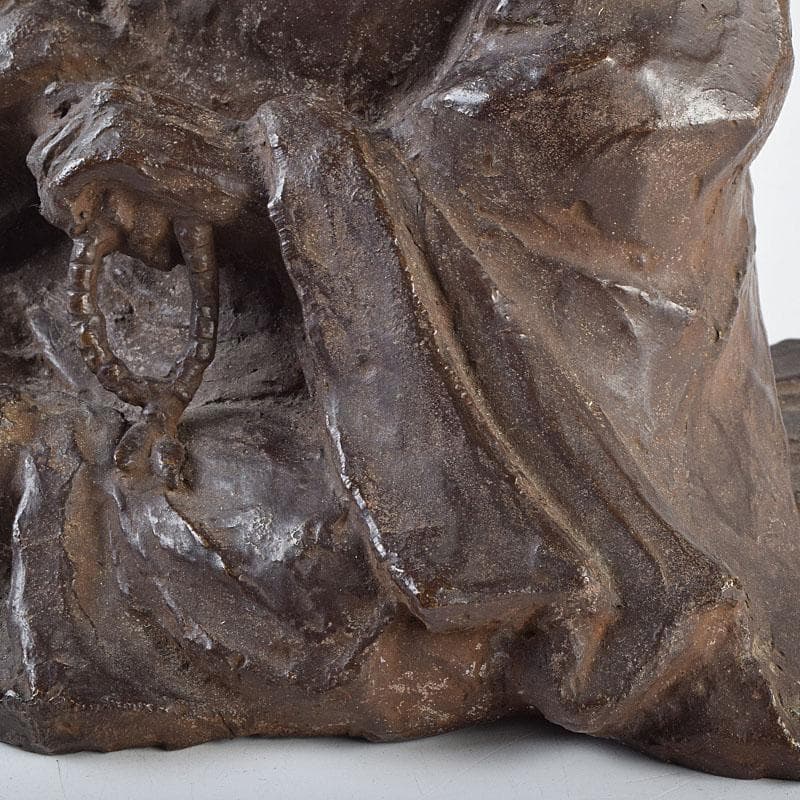 高岡銅器　須賀木仙子作　鋳銅　 宗旦居士像　約3㎏　共箱　V　R9533B