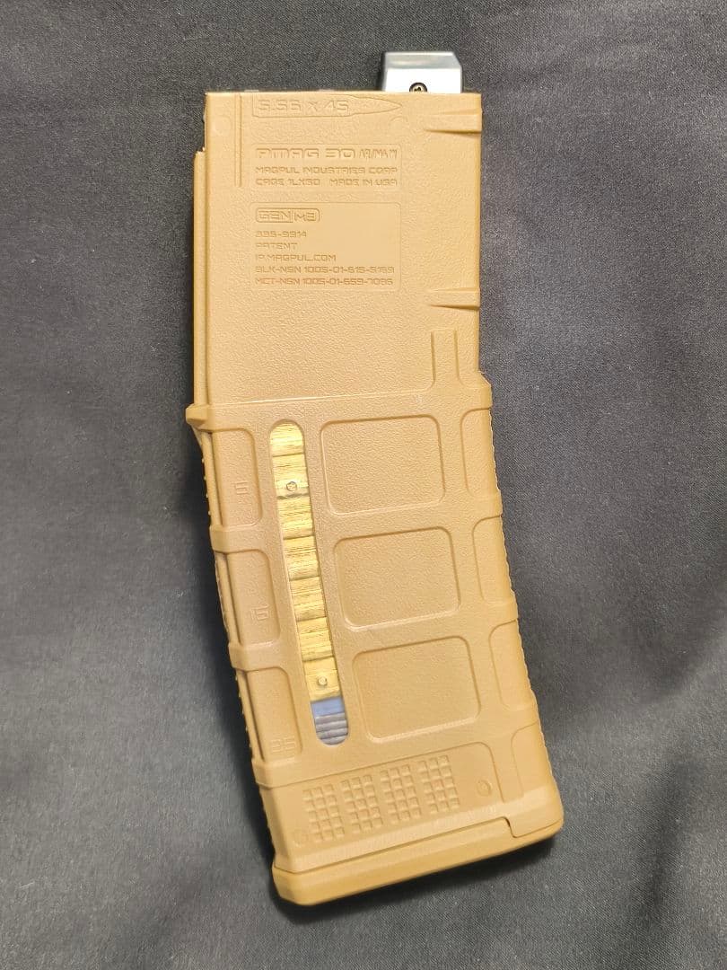 【ブルーガジェット】マルイ　エボルト用　PMAG実物加工マガジン　FDE　窓有り