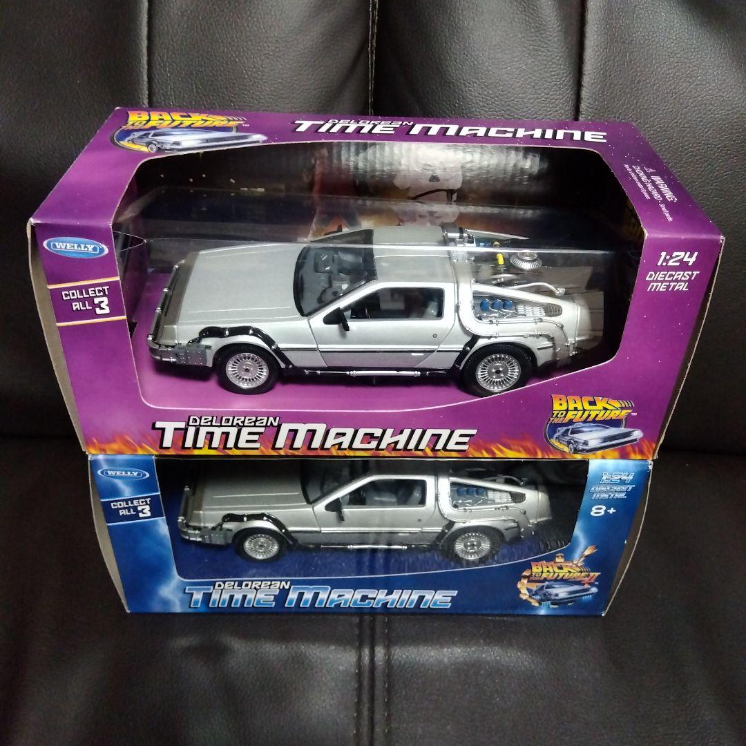 【2台セット】WELLY 1/24 デロリアン BTTF タイムマシン 1:24