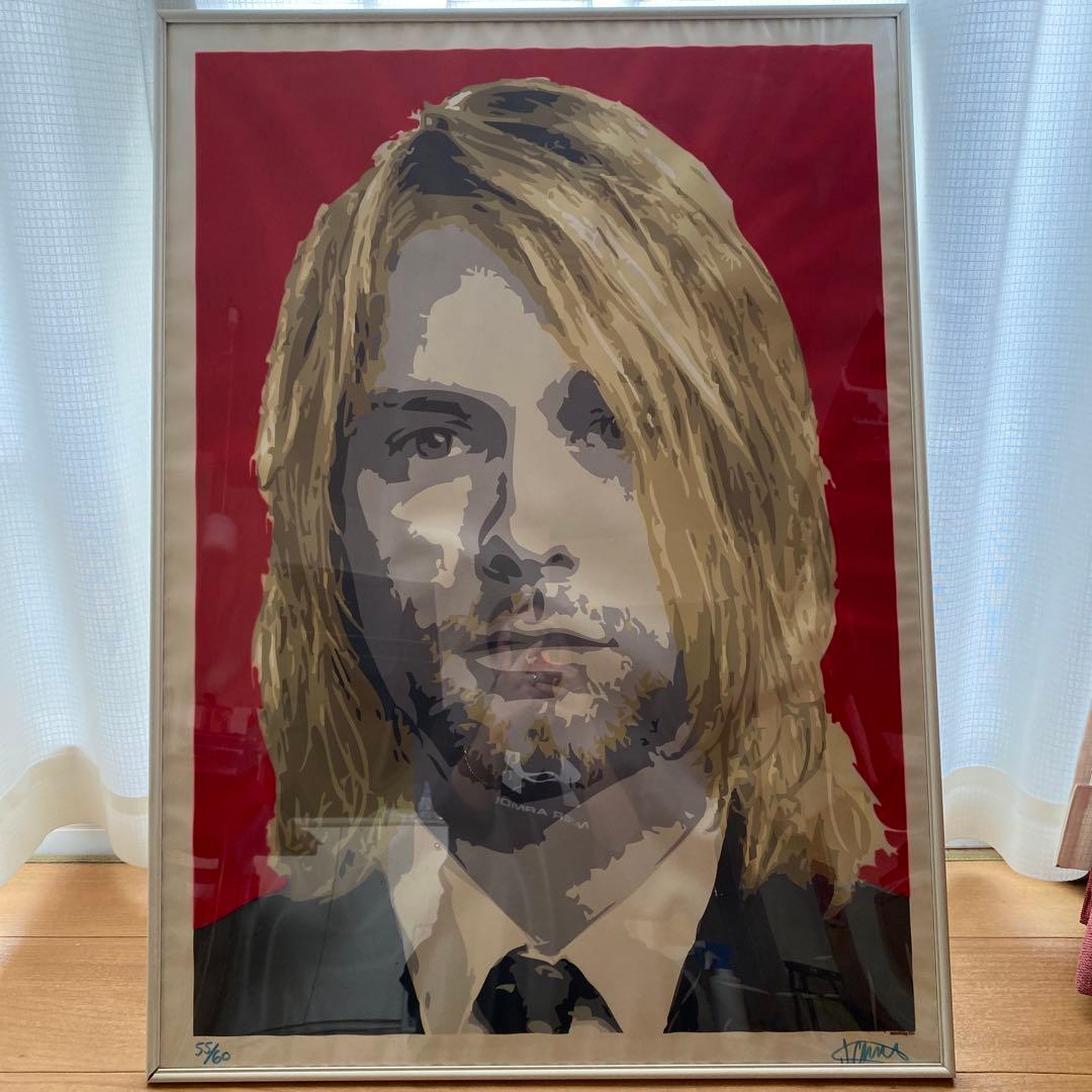 55/60 限定版 カートコバーン ジャッキーシェフィンズ　ポスター　額入り