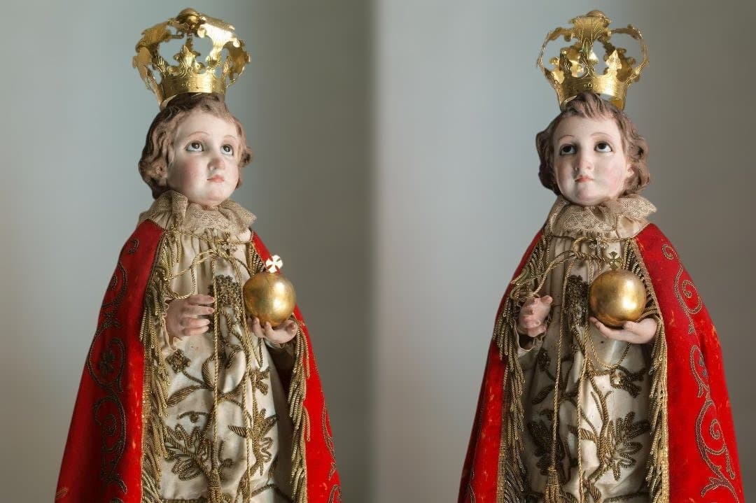 プラハの幼子 少年キリスト像 ケージドール 宗教装飾 聖人像宗教芸術/H606