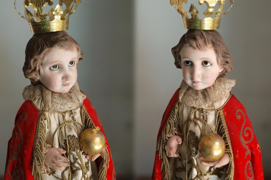 プラハの幼子 少年キリスト像 ケージドール 宗教装飾 聖人像宗教芸術/H606