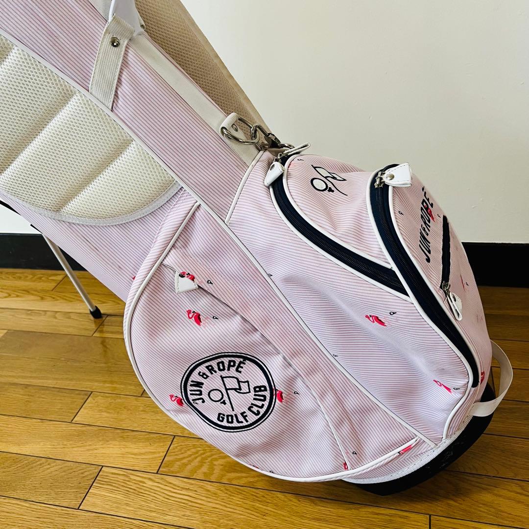 希少　JUN&ROPE ジュンアンドロペ フラミンゴ柄 スタンド キャディバッグ