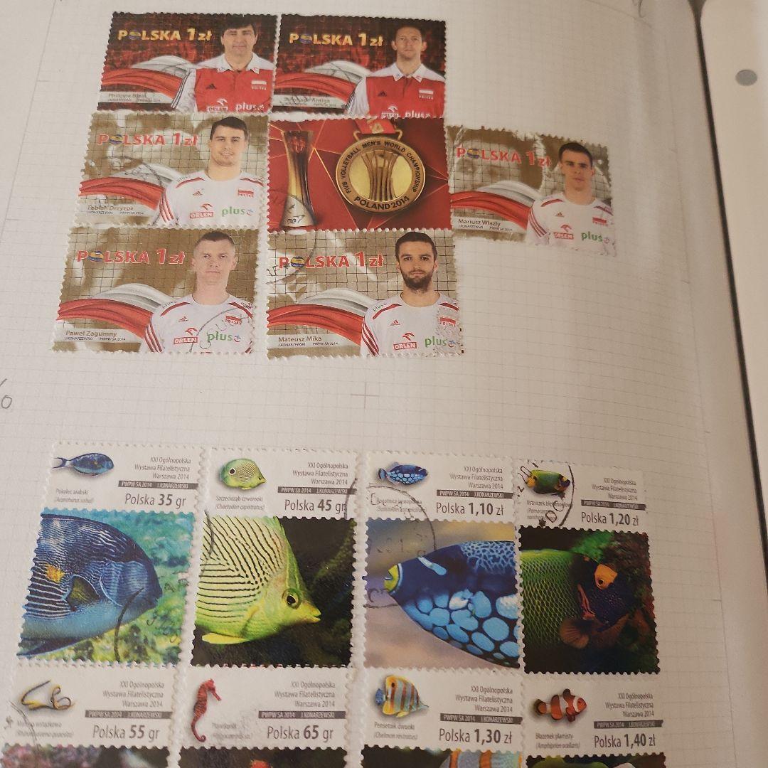 ポーランド　使用済み切手5冊