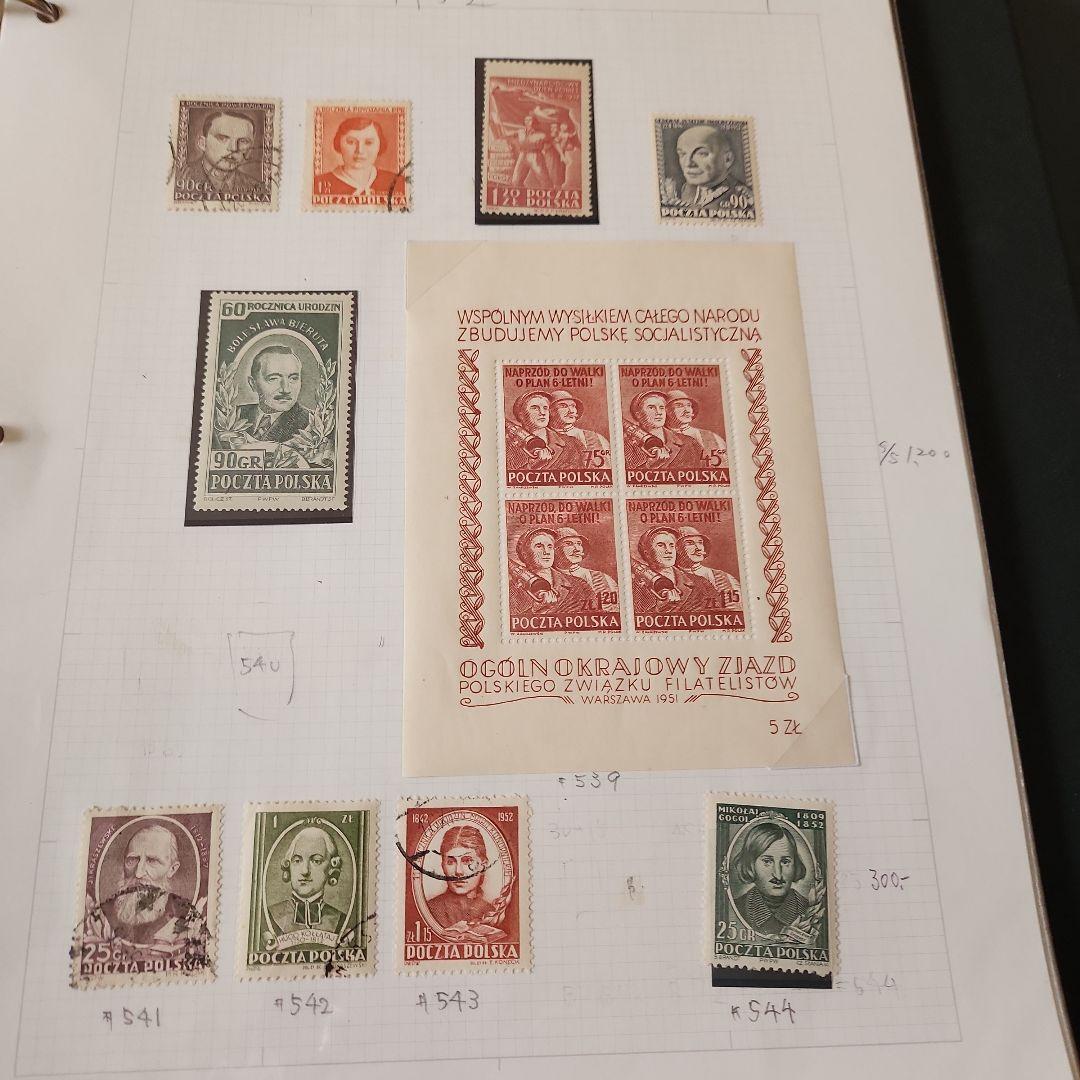 ポーランド　使用済み切手5冊
