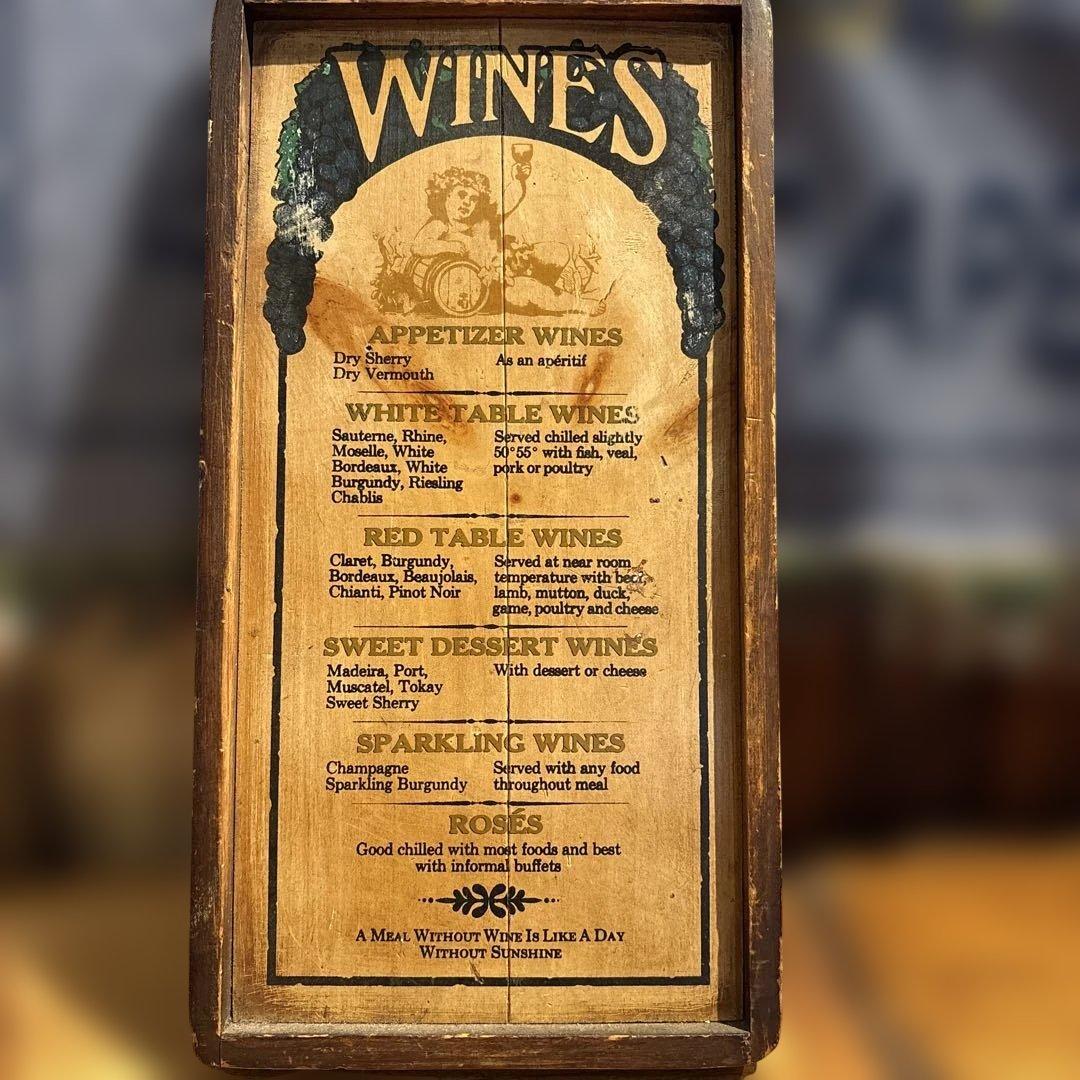 ヴィンテージ ワインメニュー 木製