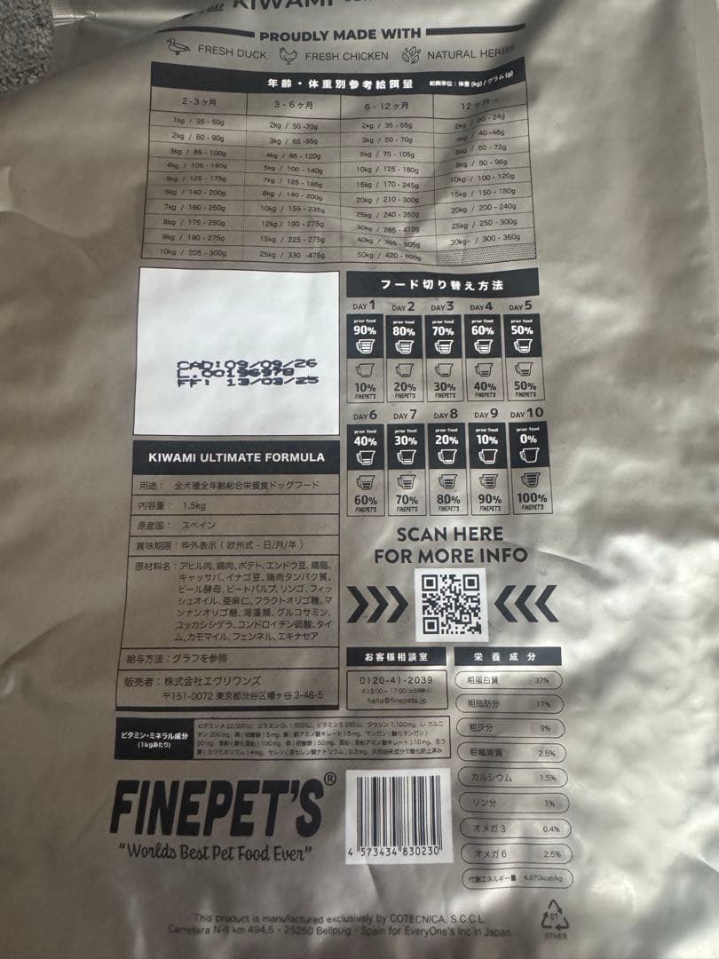 FINEPET'S極アルティメットフォーミュラ　ヒューマングレードグレインフリー