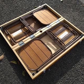 LOGOS　木製　キャンピング　テーブル　チェア