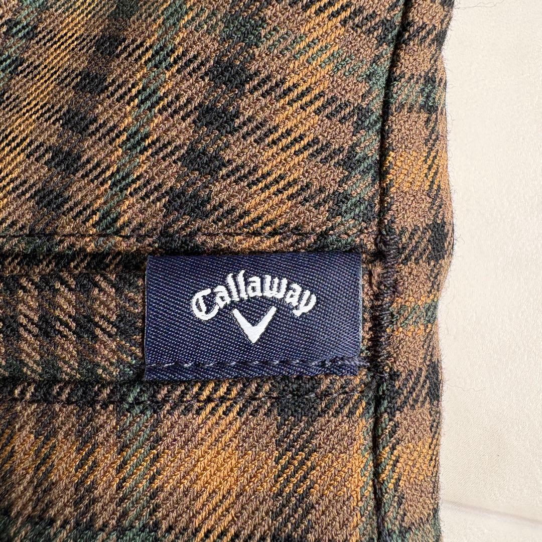 新品タグ付✨キャロウェイ チェック柄ベスト 茶系 L きれいめ ゴルフ