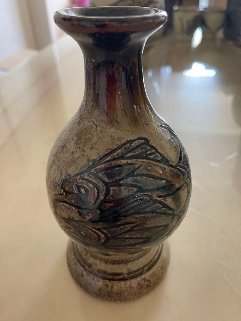 琉球壺屋焼　人間国宝　金城次郎氏作　花瓶