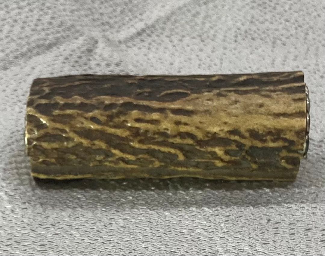 B439s「春日大社鹿角香合」木遊軒一丘造一司作　共袋(一丘)共箱(一丘一司銘)