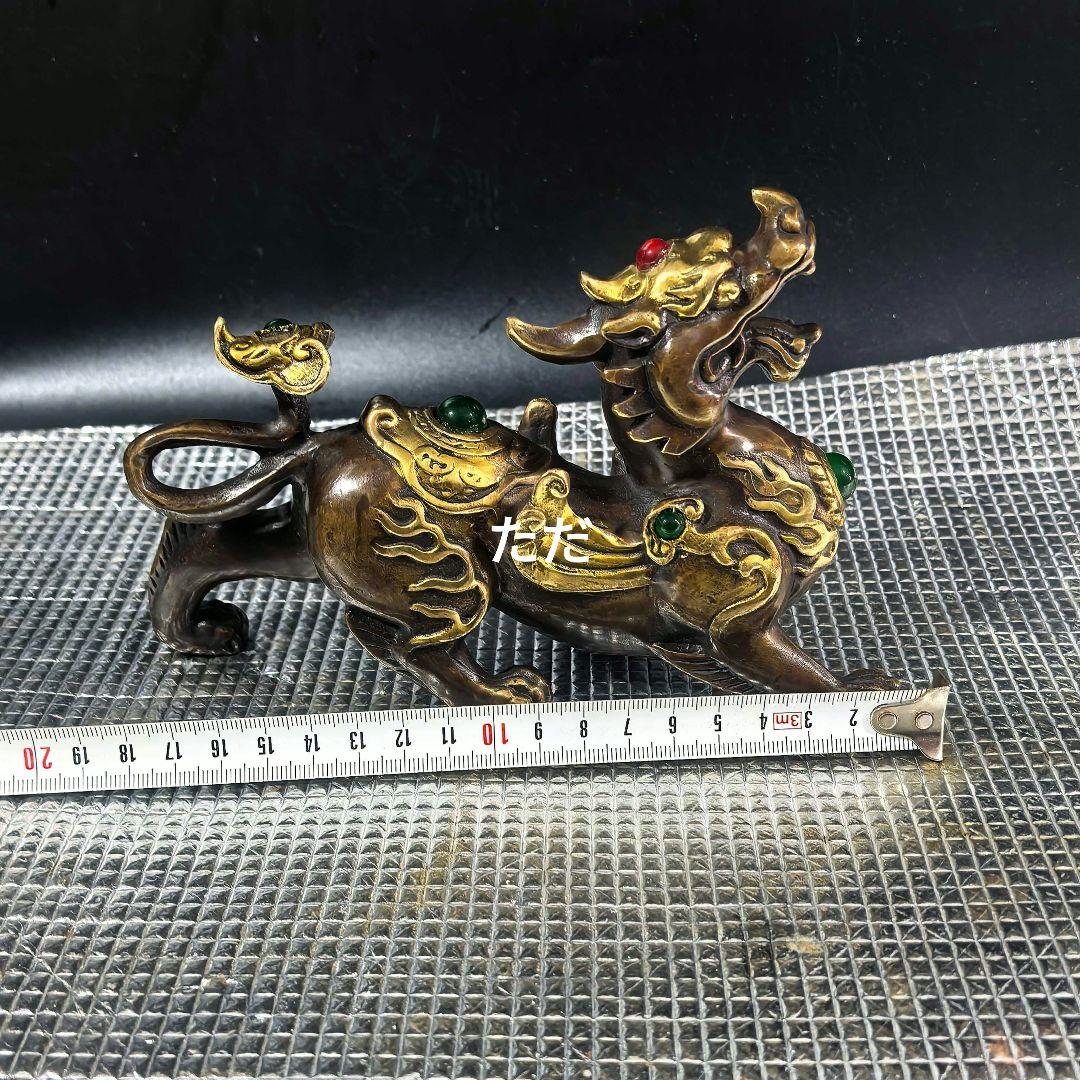麒麟 銅器 銅製品 鎮宅辟邪 開運風水 招財 置物 工芸品 装飾品