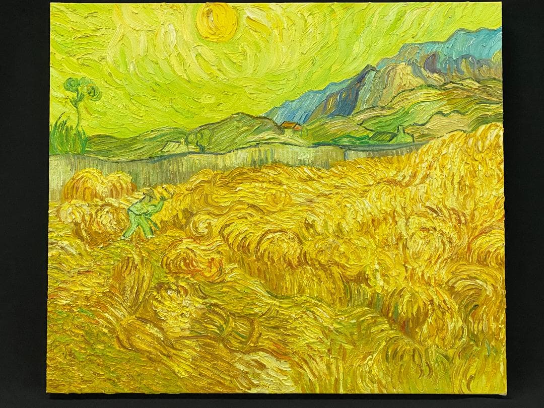 フィンセント・ファン・ゴッホ『刈り入れをする人のいる麦畑』複製画　手描き　摸写⑬