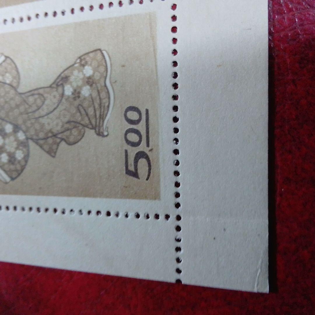 銭単位切手　昭和23年　見返り美人　５面シート　折れスジあり　8900円