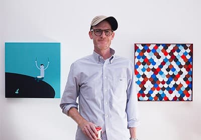 絵画 Jim Houser \"Force Flelds\" paint