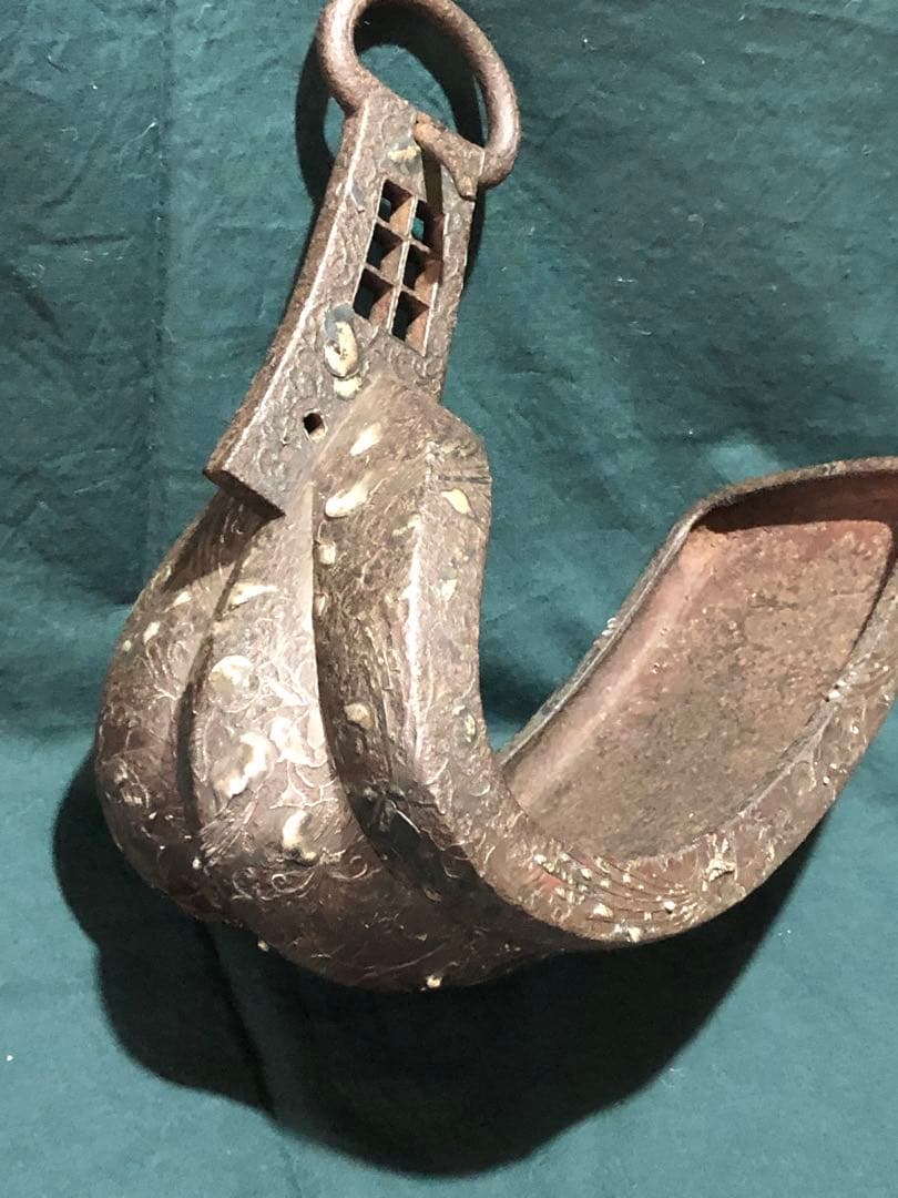 鎧　鉄製　象嵌　馬具　時代物　アンティーク　インテリア　置物