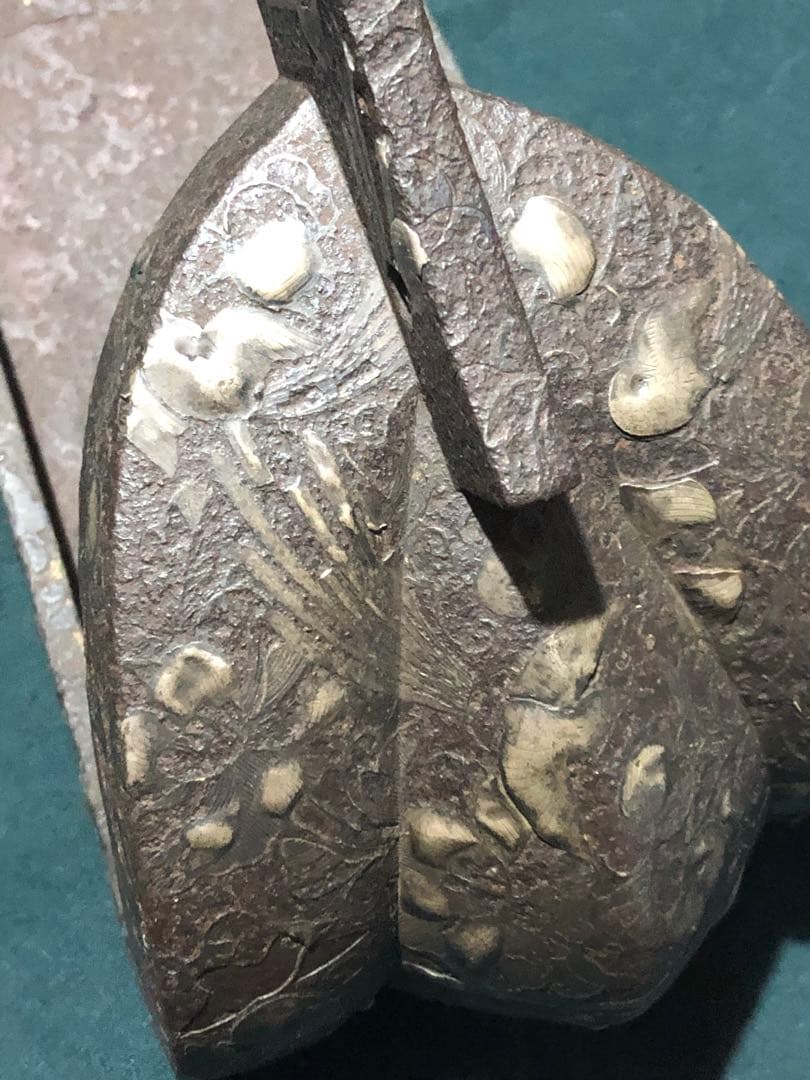 鎧　鉄製　象嵌　馬具　時代物　アンティーク　インテリア　置物