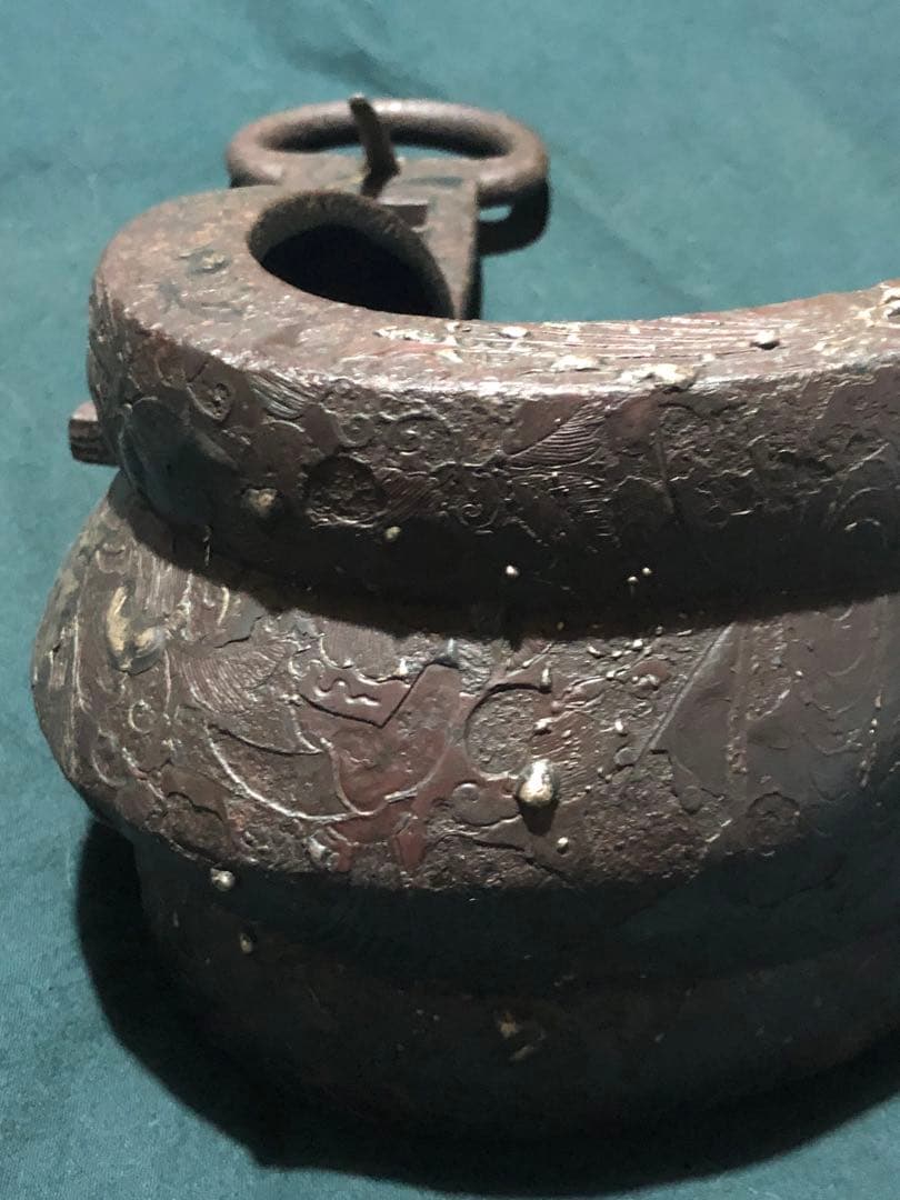 鎧　鉄製　象嵌　馬具　時代物　アンティーク　インテリア　置物