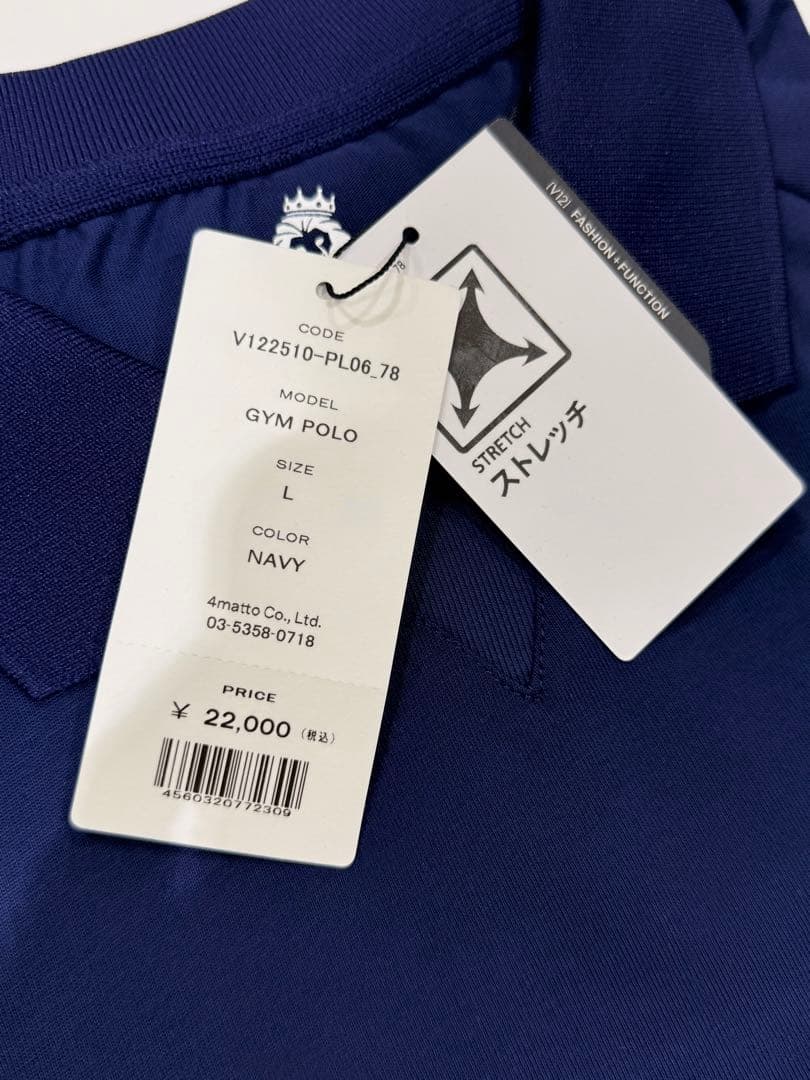 【新品】ヴィトゥエルヴ　ゴルフ　メンズ　ポロ　シャツ　ネイビー　L