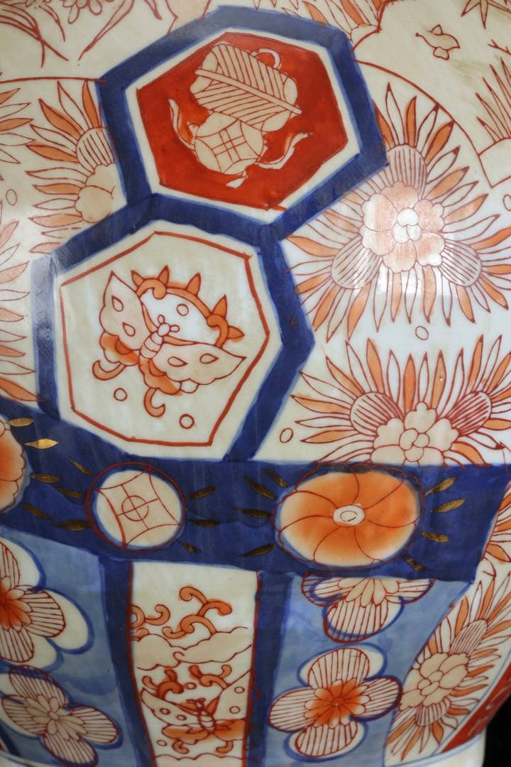 古伊万里 瓢箪形大花瓶 吉祥文 赤絵金彩 染錦 飾壺 大徳利50㎝ 古美術 骨董