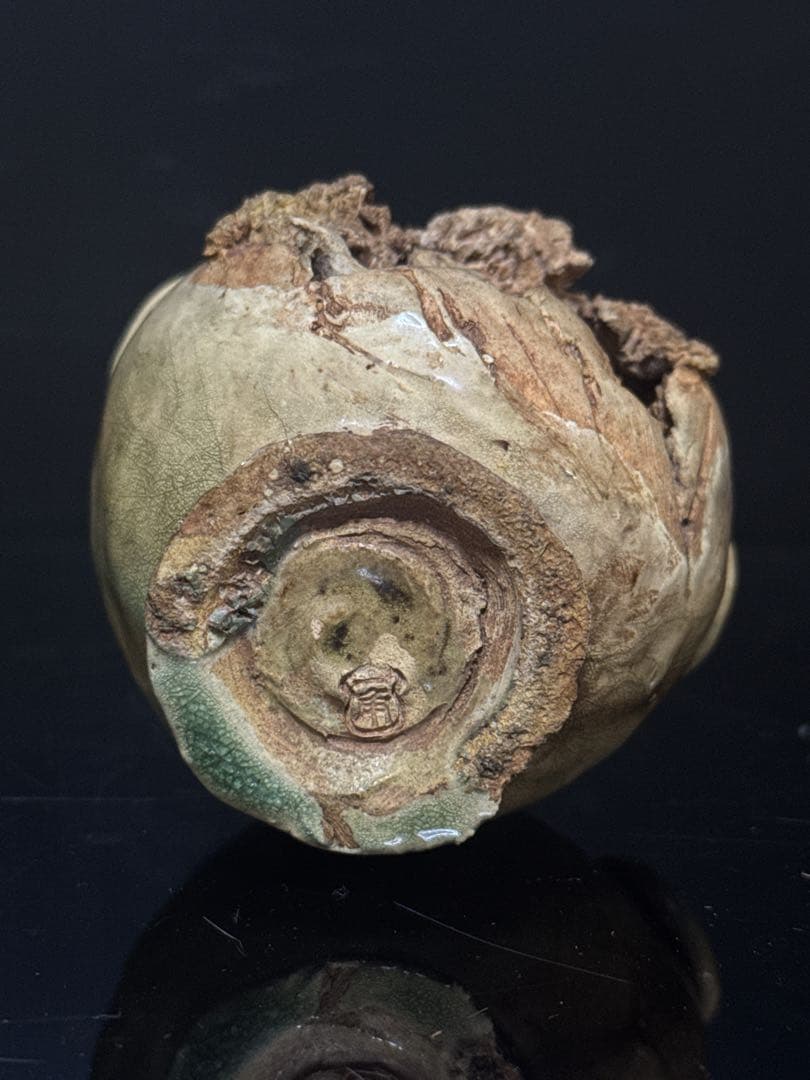 超絶技巧 宮島 一角 造 楼閣山水図 耳付 花瓶 共箱付 茶道具