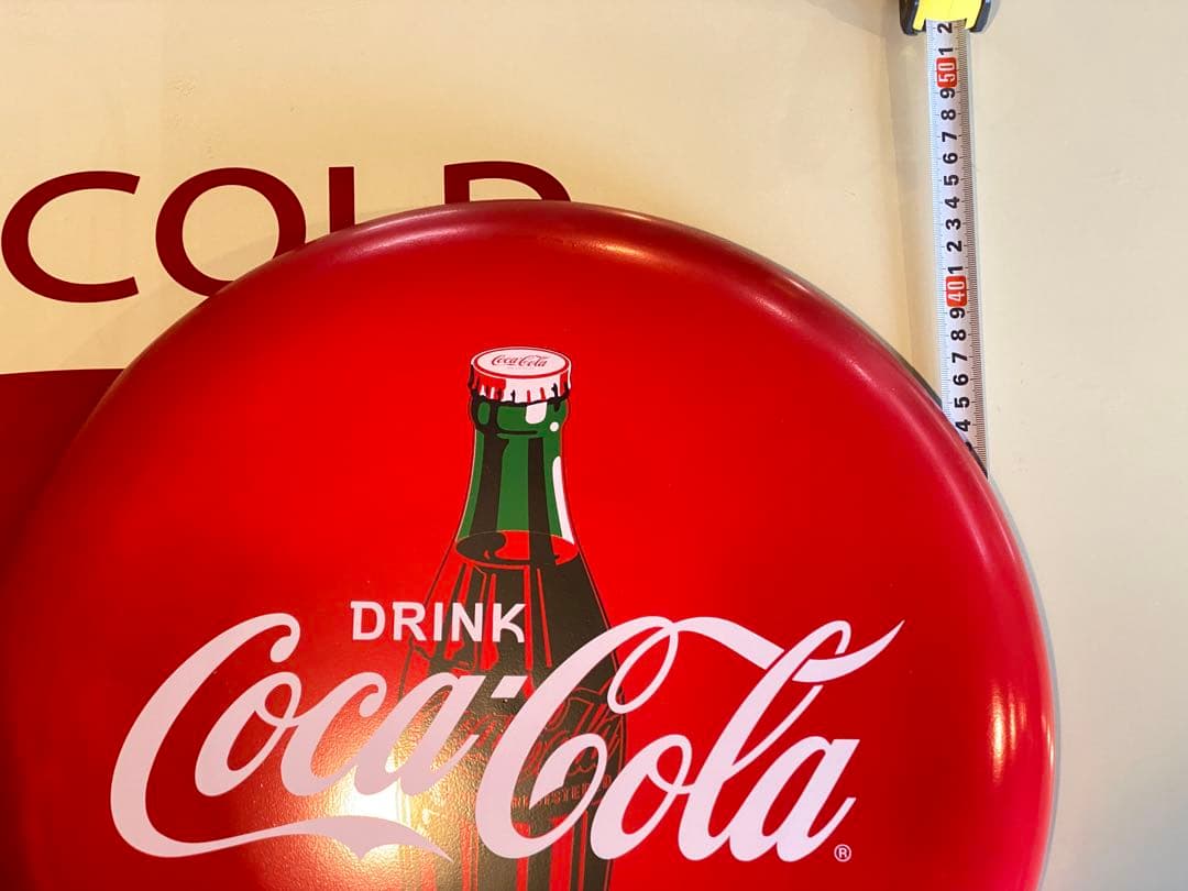 【希少】ビンテージ Coca-Cola コカコーラ ボタンサイン 琺瑯看板