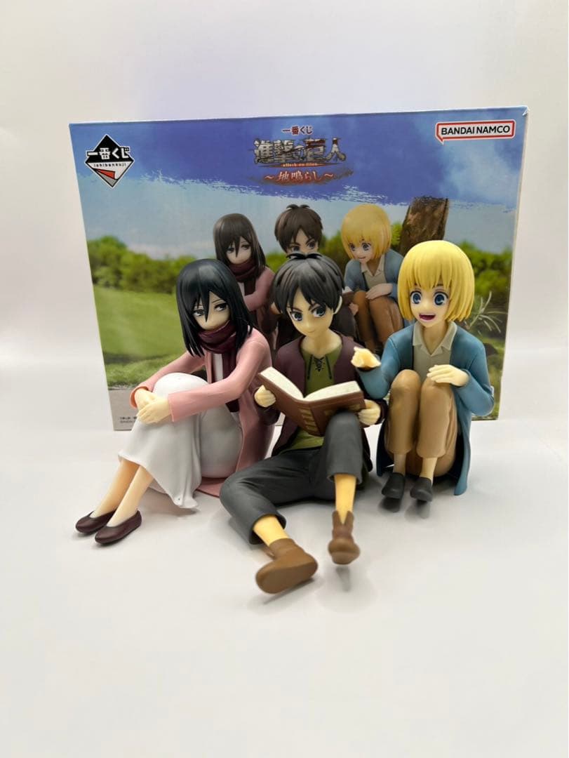 一番くじ　進撃の巨人　地ならし　A賞　エレン　ミカサ　アルミン　フィギュア