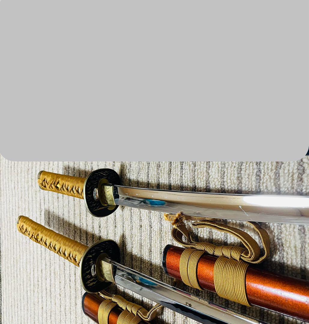 模造刀 日本刀 武具 刀剣 居合刀 2本セット 刀剣 太刀 脇差（C03）