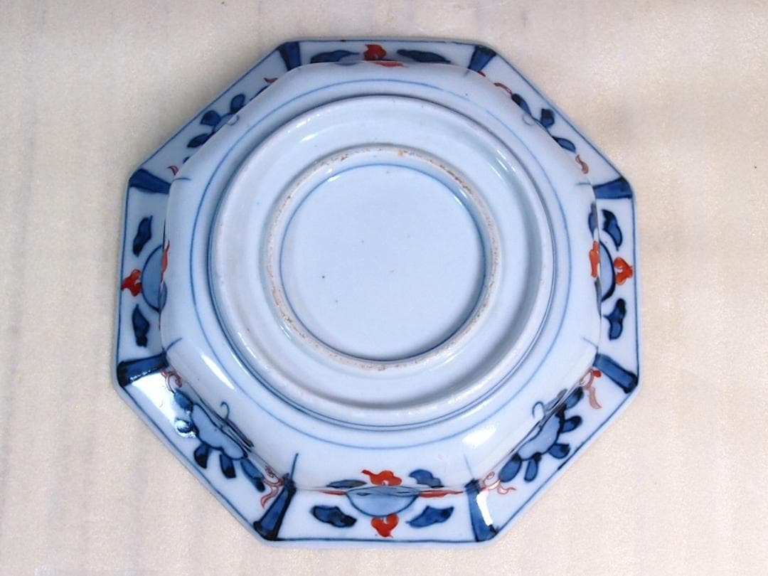 【美品】伊萬里/伊万里/有田焼 七五 八角鉢/八角皿＆小鉢5客 花鳥文 食器磁器