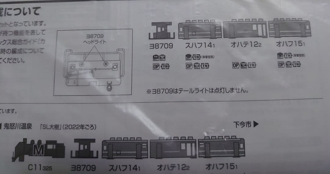 ヨ8000 車掌室点灯 東武 14系 ヨ8000形 SL大樹 青色 オマケ付