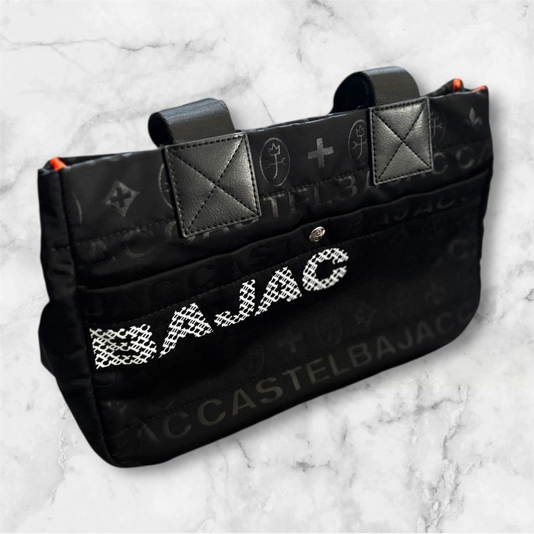 【未使用】カステルバジャック ハンドバッグ モノグラム 黒×オレンジ