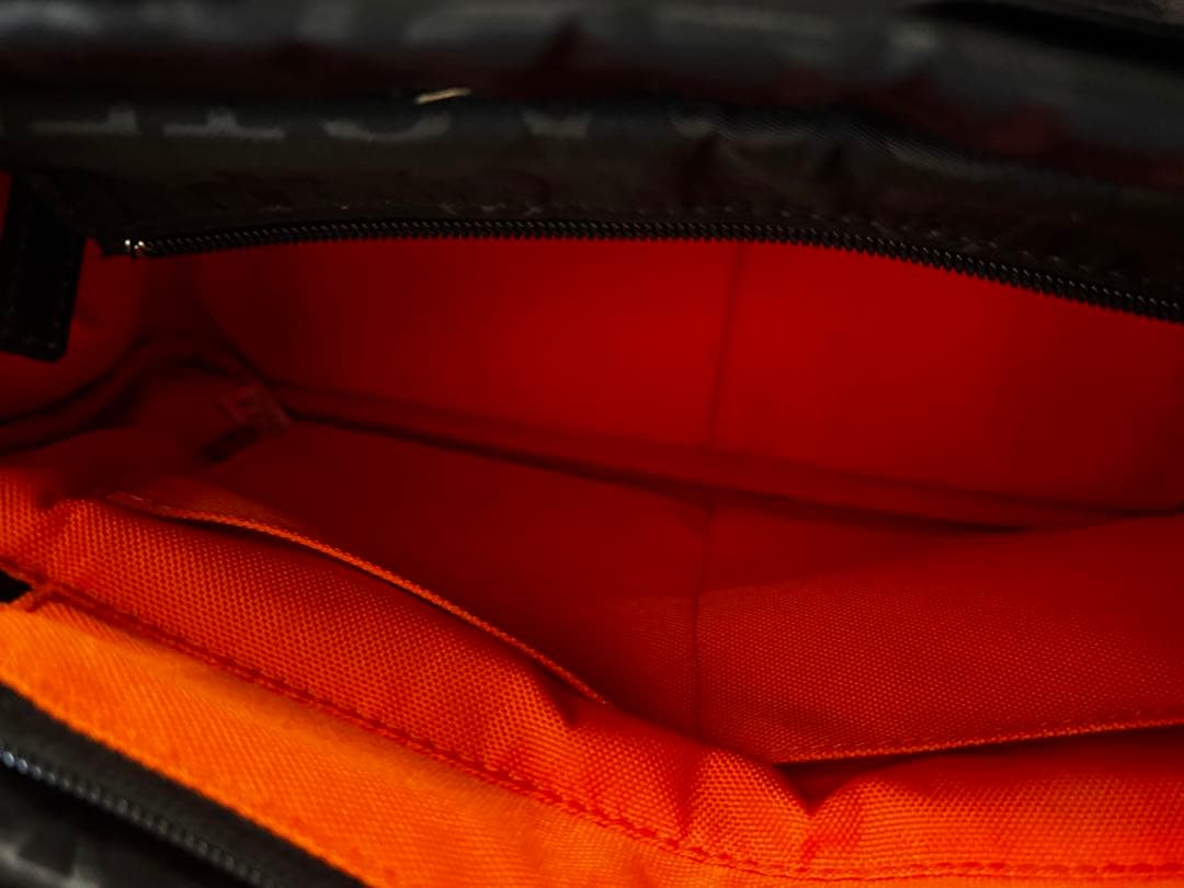 【未使用】カステルバジャック ハンドバッグ モノグラム 黒×オレンジ