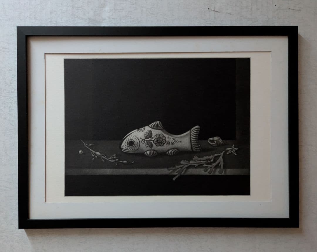 s長谷川潔の500部限定作品 「静物画・メキシコの魚」真作保証