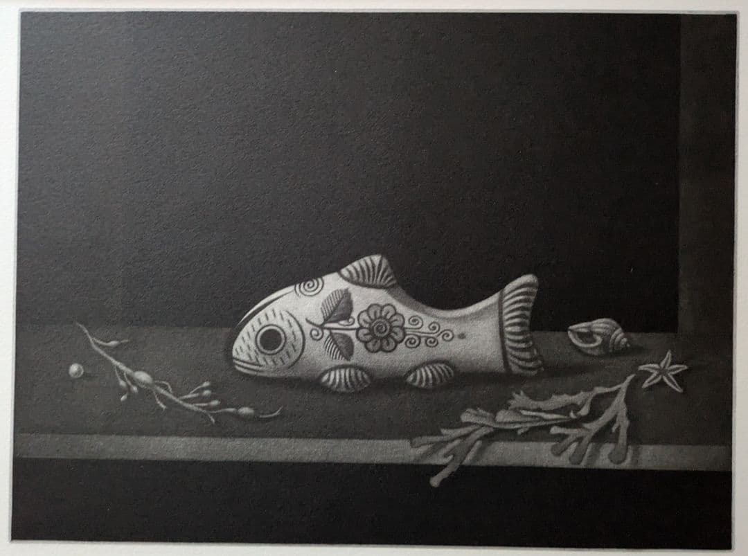 s長谷川潔の500部限定作品 「静物画・メキシコの魚」真作保証