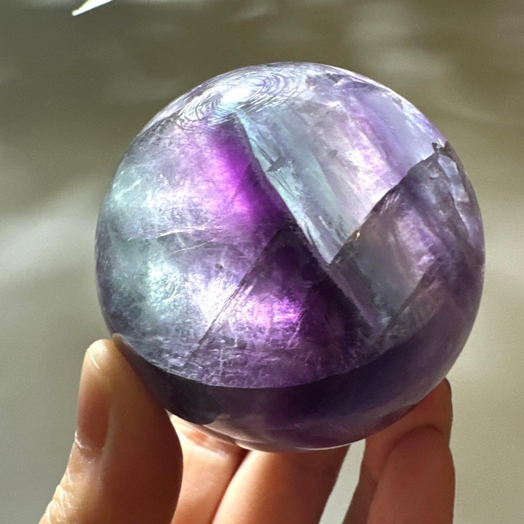 フローライト　スフィア　レインボーフローライト　5.5㎝　パープルフローライト