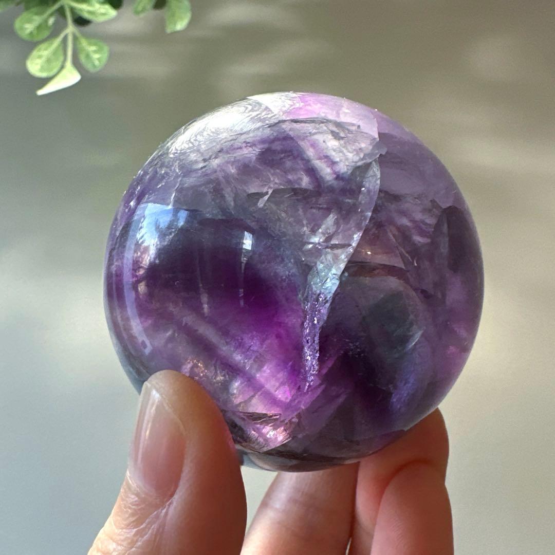 フローライト　スフィア　レインボーフローライト　5.5㎝　パープルフローライト