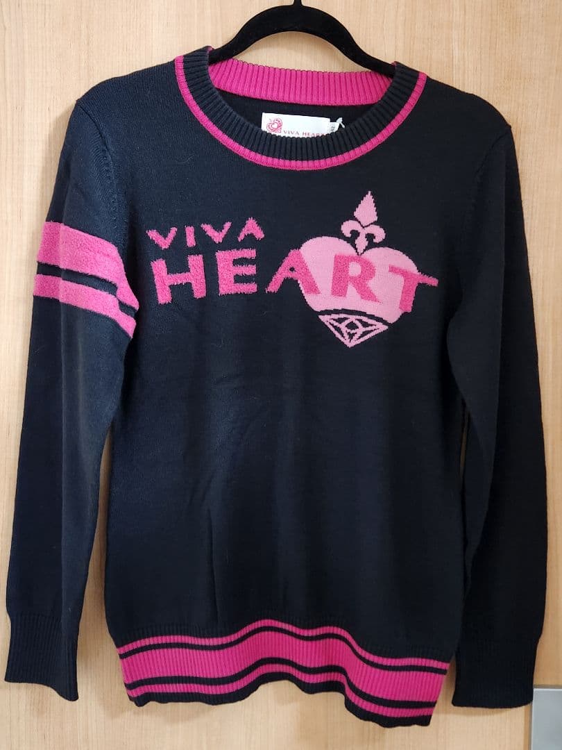 ★新品★VIVA HEART ニット　ブラック× ピンク サイズ42 ビバハート